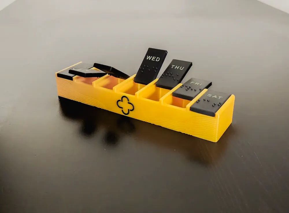 Accessible & ChildSafe Pill Box Braille for Visually Impaired