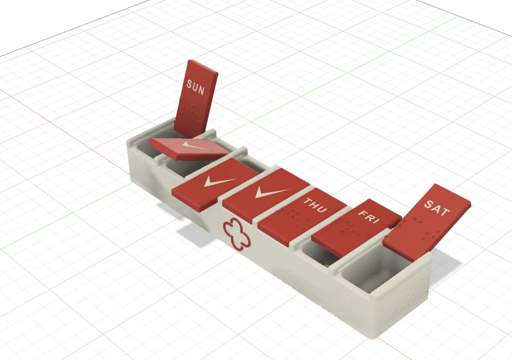 Accessible & ChildSafe Pill Box Braille for Visually Impaired