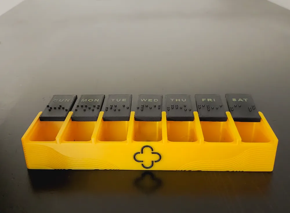 Accessible & ChildSafe Pill Box Braille for Visually Impaired