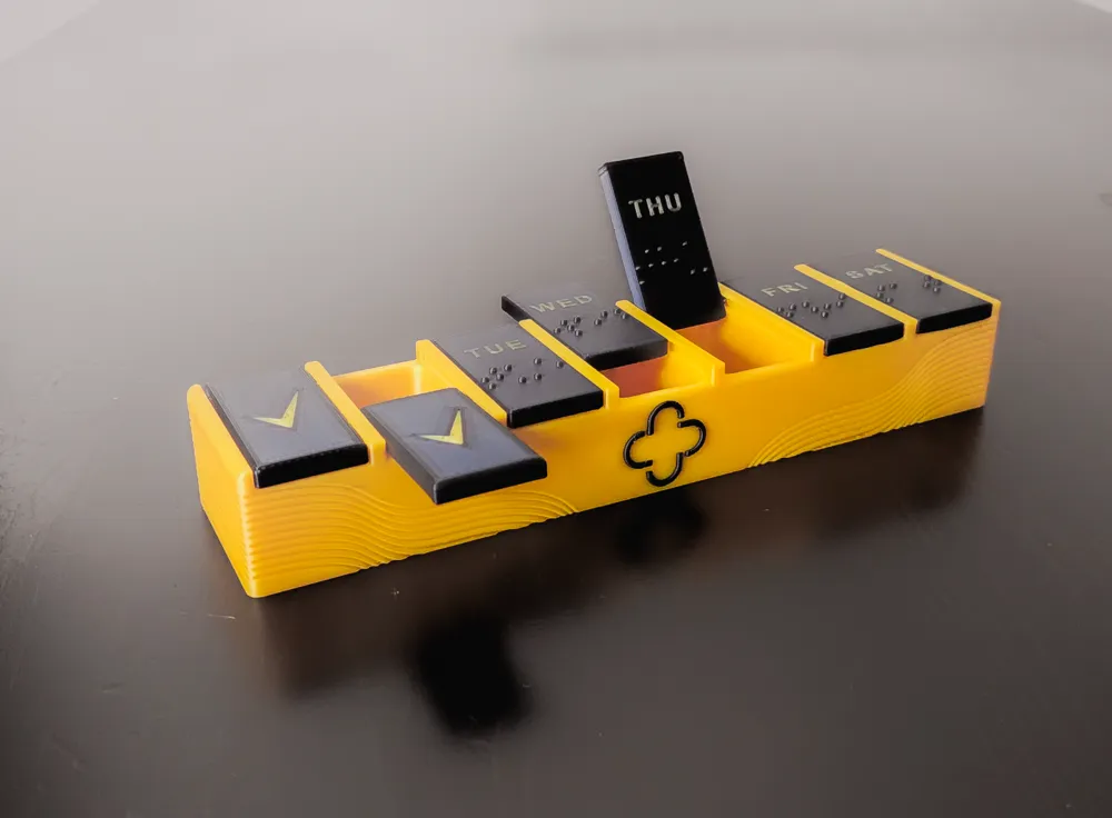 Accessible & ChildSafe Pill Box Braille for Visually Impaired