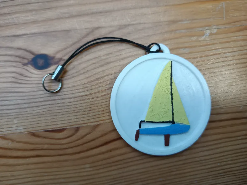Sailing Ship Caravel Medallion Keychain