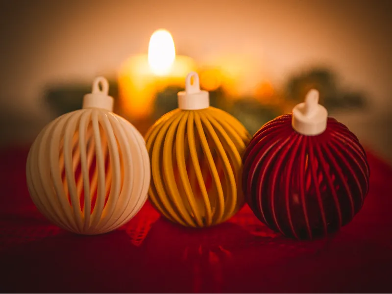 Christmas ball spiral ribs ornament