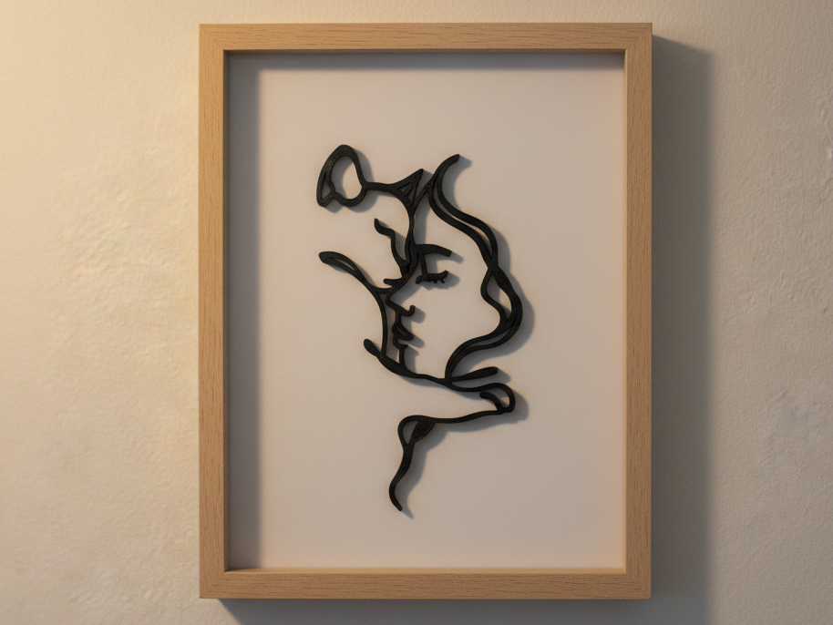 "Cat & Human Affection" - Minimalist Line Wall Art