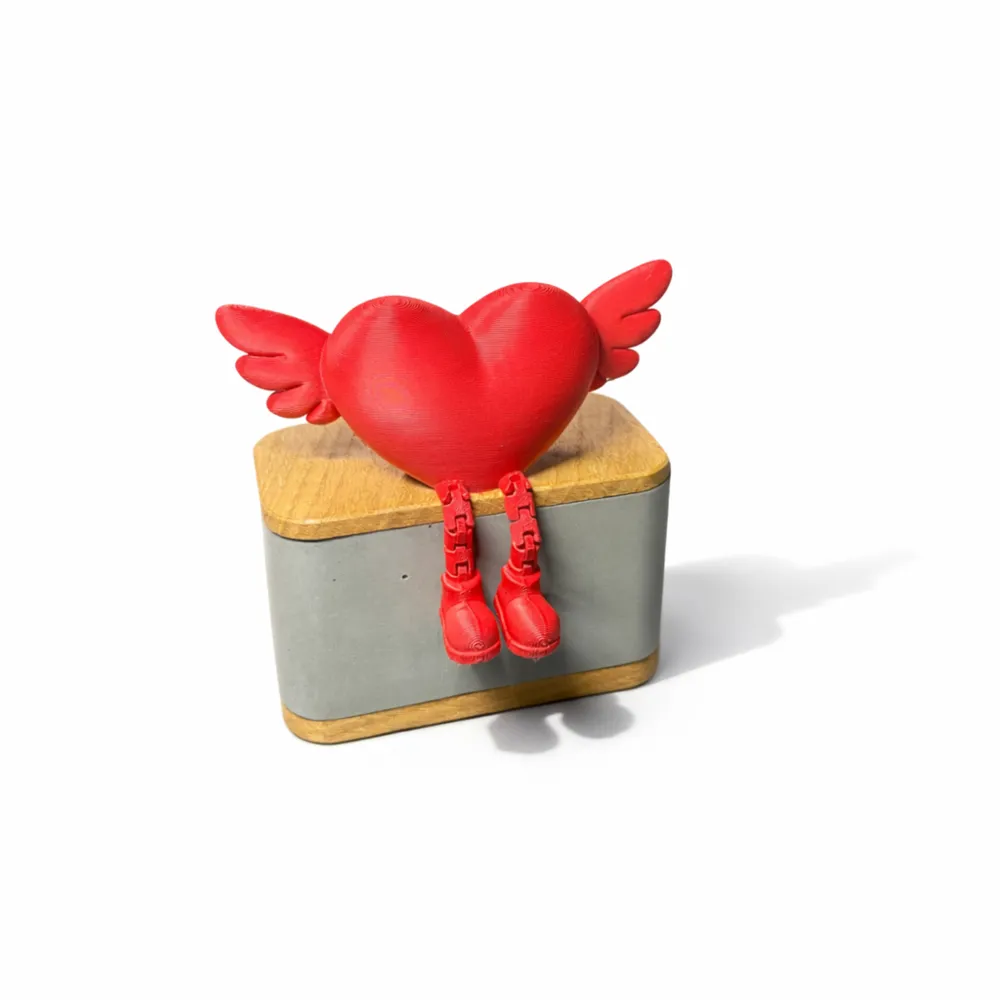 HEART BUDDY WITH WINGS / VALENTINES BUDDY FLEXI - Free 3D Print Model ...