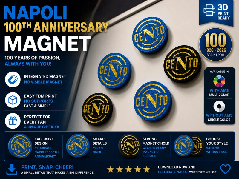 S.S.C. NAPOLI 100th Anniversary magnet