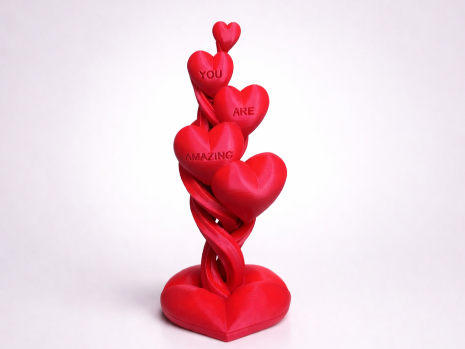 Heart Spiral Sculpture (customizable text)