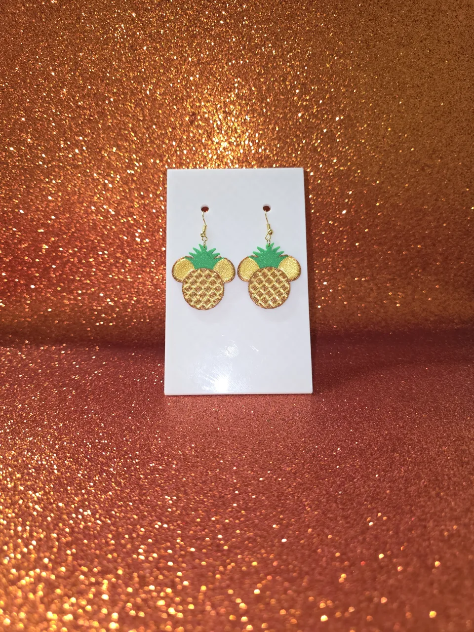 Mickey pineapple earrings view 2