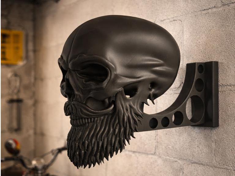 Wandhalter Motorradhelm Skull