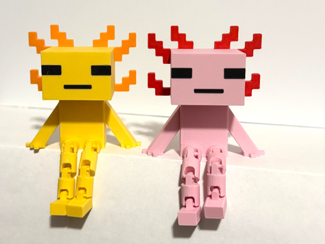 Axolotl Block Buddy with Flexi Legs