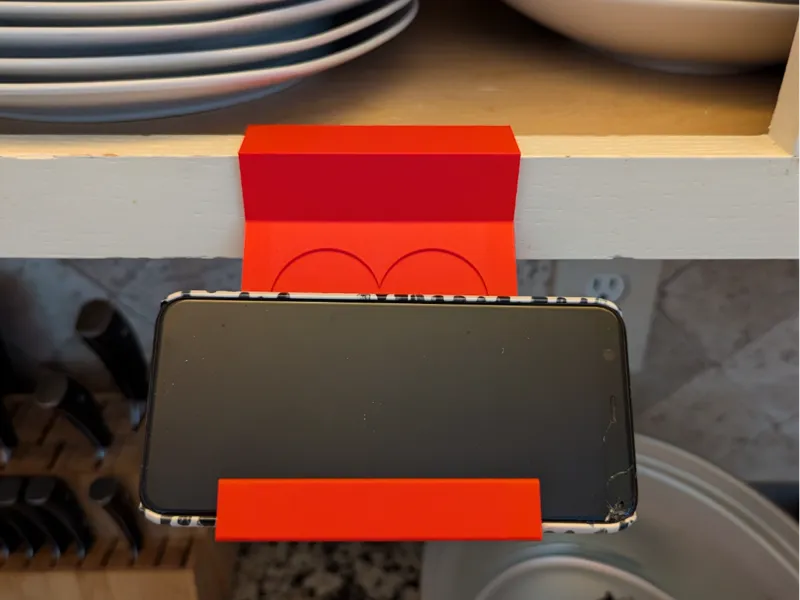 Cabinet Phone Holder with Heart Indentation