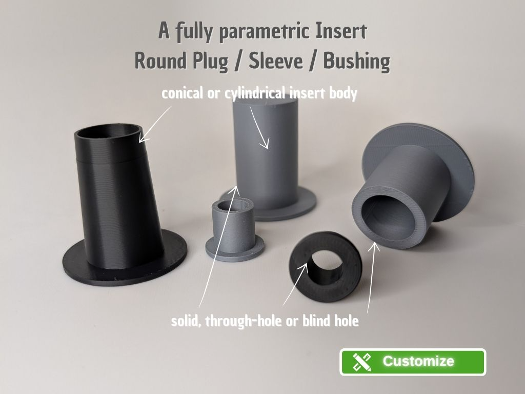 Parametric Round Plug / Sleeve / Bushing