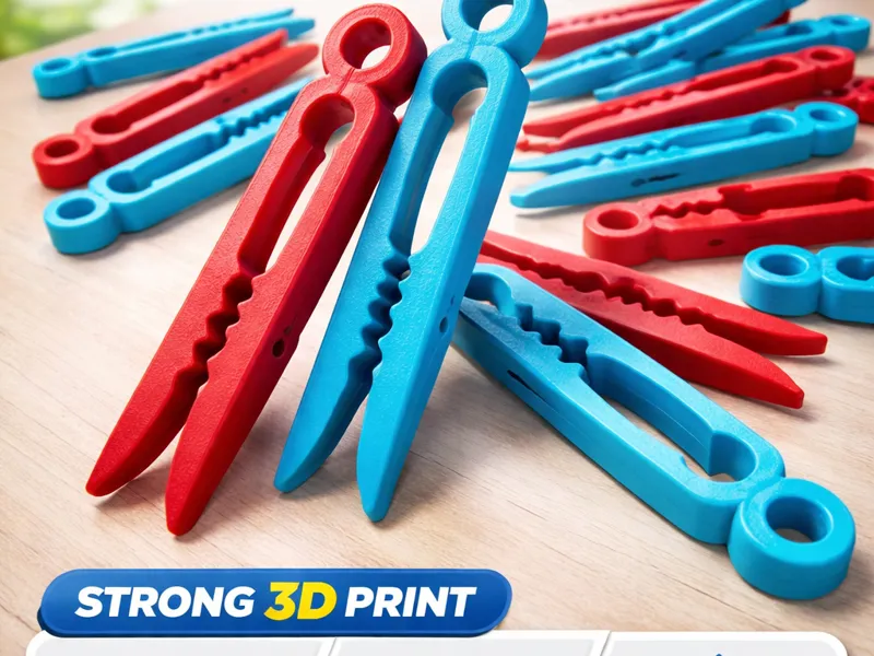 Springless Clothespin Strong 3D 