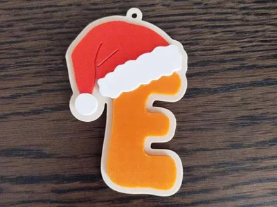 Santa hat letter tag Christmas ornament