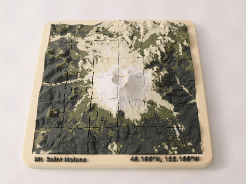 Mt Saint Helens Topographical Puzzle