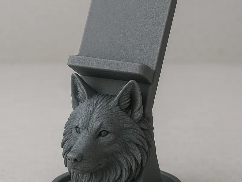 Phone Stand Statue Wolf