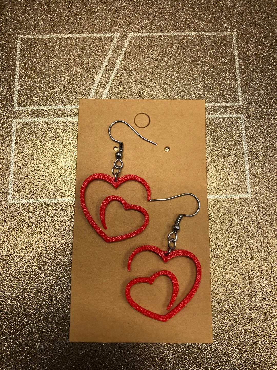 Valentines Day Hearts earrings view 2