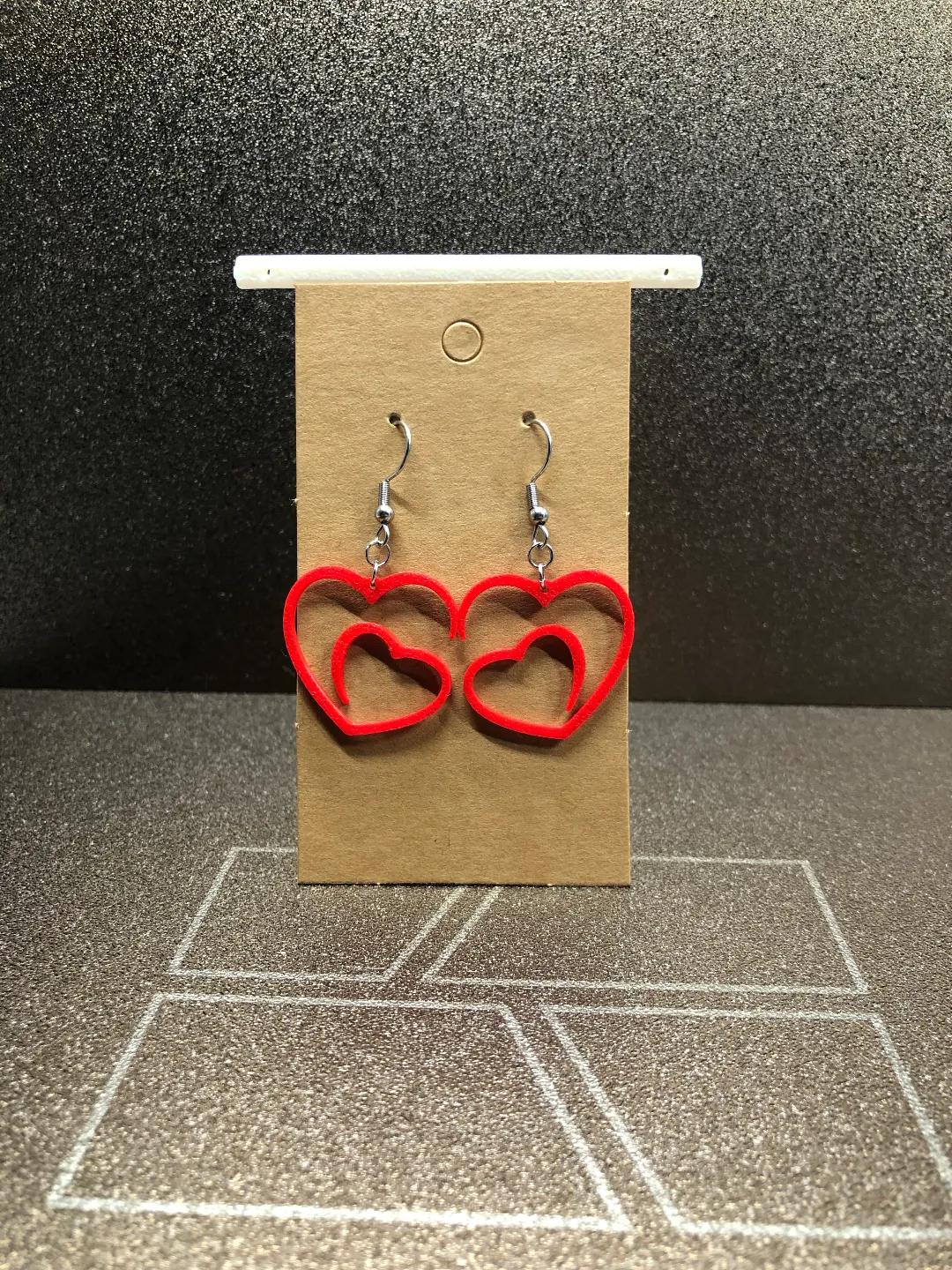 Valentines Day Hearts earrings view 3