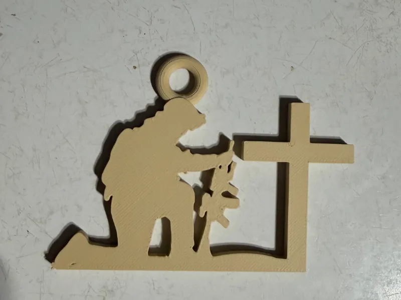Warrior Kneeling Cross Keychain