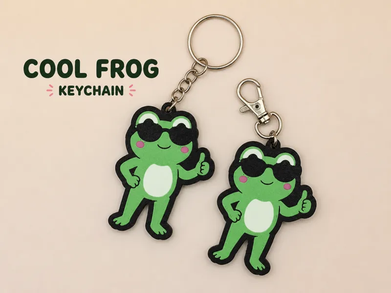 Cool Frog Keychain – Thumbs Up Version