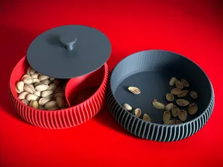 Pistazien-Schale mit Deckel & Abfallfach 