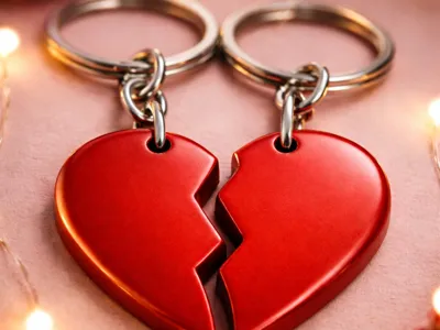 Always Together – Valentine’s Heart Keychain