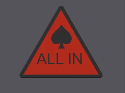 "All in" poker chip