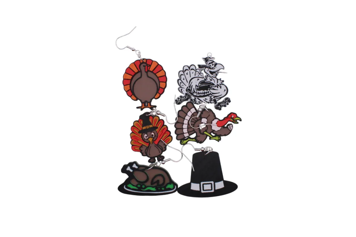 Thanksgiving Earrings pt 2 - Fun Turkey view 3
