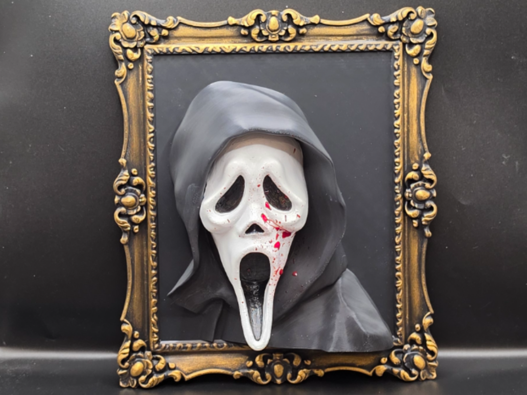 vintage Ghostface picture frame wall art 