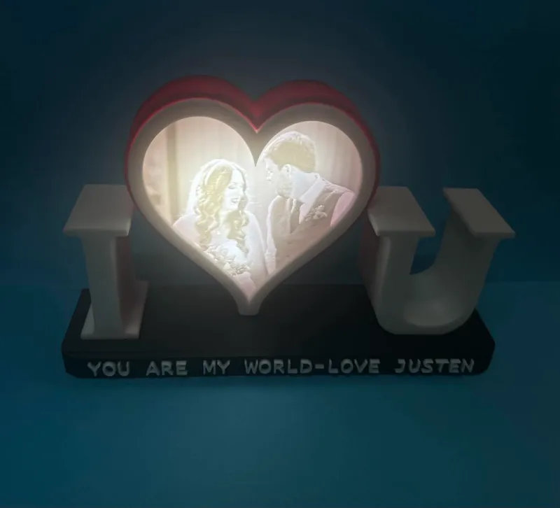 "I HEART U"  LIGHT BOX WITH CUSTOMIZABLE TEXT