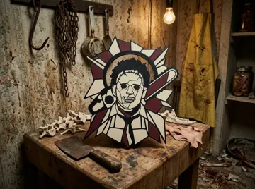 Cuadro decorativo en 3D: Leatherface Stained Glass Wall Art — vista de referencia 3