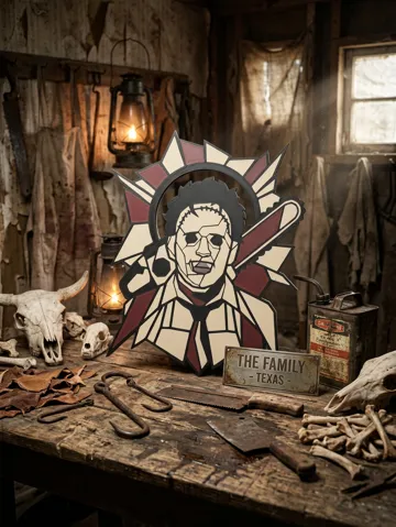 Cuadro decorativo en 3D: Leatherface Stained Glass Wall Art — vista de referencia 2