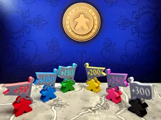 Multi-color Scoring Flags for Carcassonne Meeples