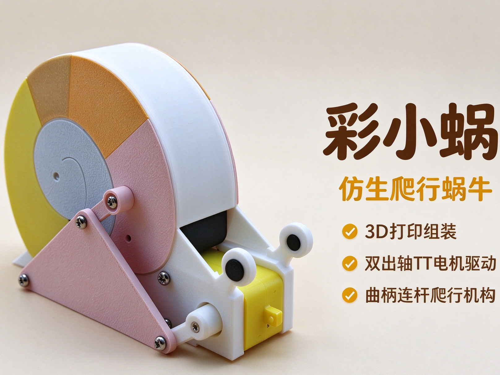 彩小蜗｜3D 打印仿生爬行蜗牛