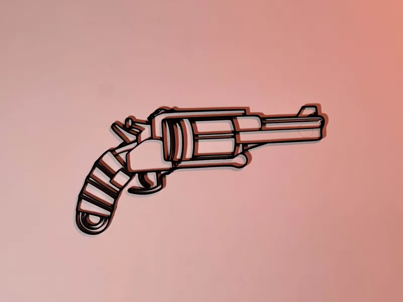 Art mural Line Art High Caliber Revolver Rust