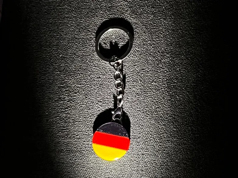 Deutschland Flagge Schlüsselanhänger (rund)
