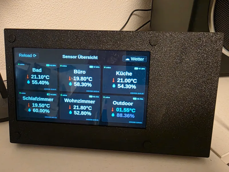 Display Case Waveshare 7" + Raspberry Pi 4B Mount