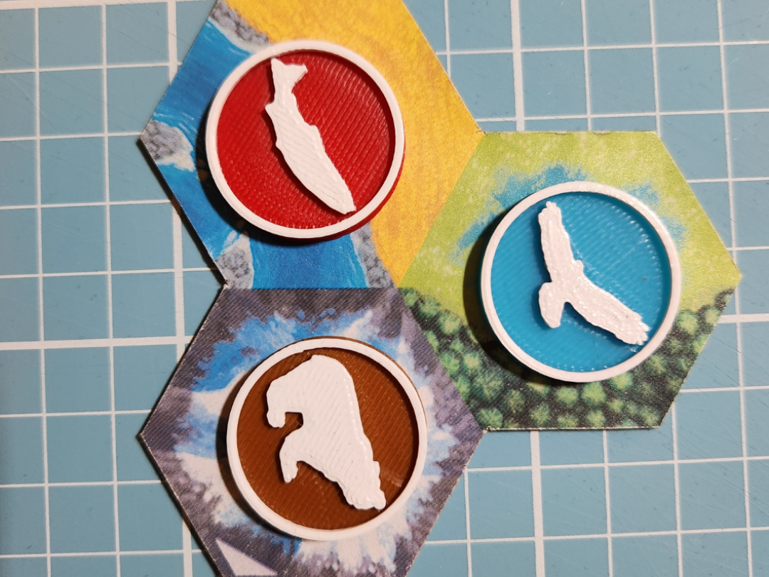 Cascadia Board Game Replacement Animal Tokens