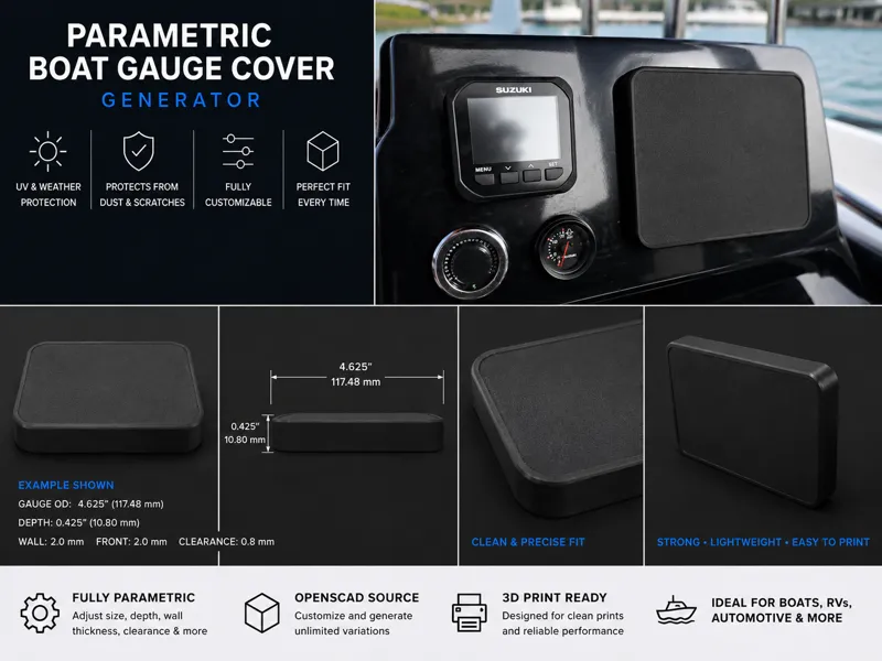 Parametric Square Gauge Cover Generator