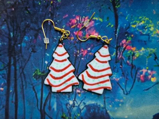 Little Debbie Christmas Tree Earrings