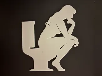 The Thinker(ess) Bathroom Sign