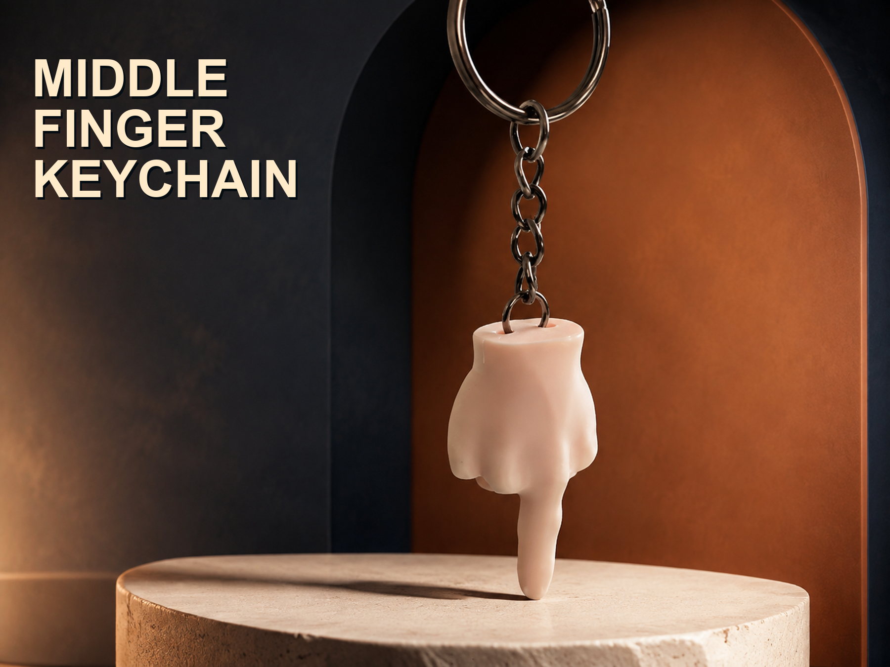 Middle Finger Keychain | Funny Hand Gesture 3D model