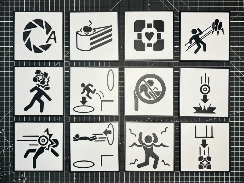 Portal Warning Sign Coasters