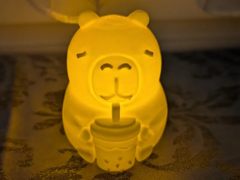 Capybara mit Bubble Tea für Teelicht