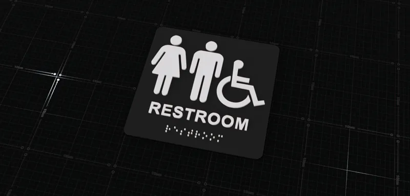 Unisex Accessible Restroom Sign with Braille