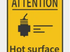 Hot surface sign