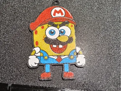 Spongebob and Mario keychain