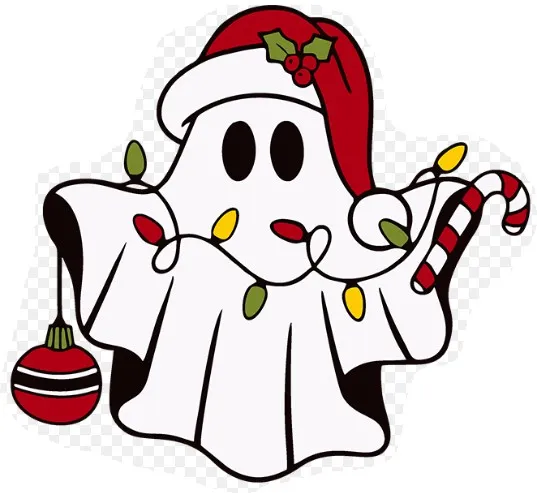Cute Christmas ghost earrings view 2