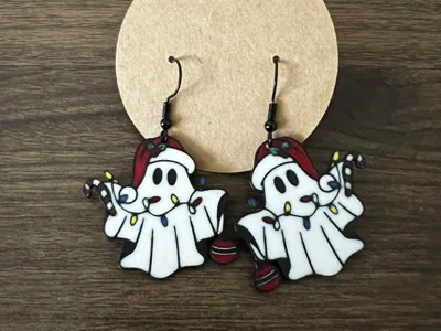 Cute Christmas ghost earrings