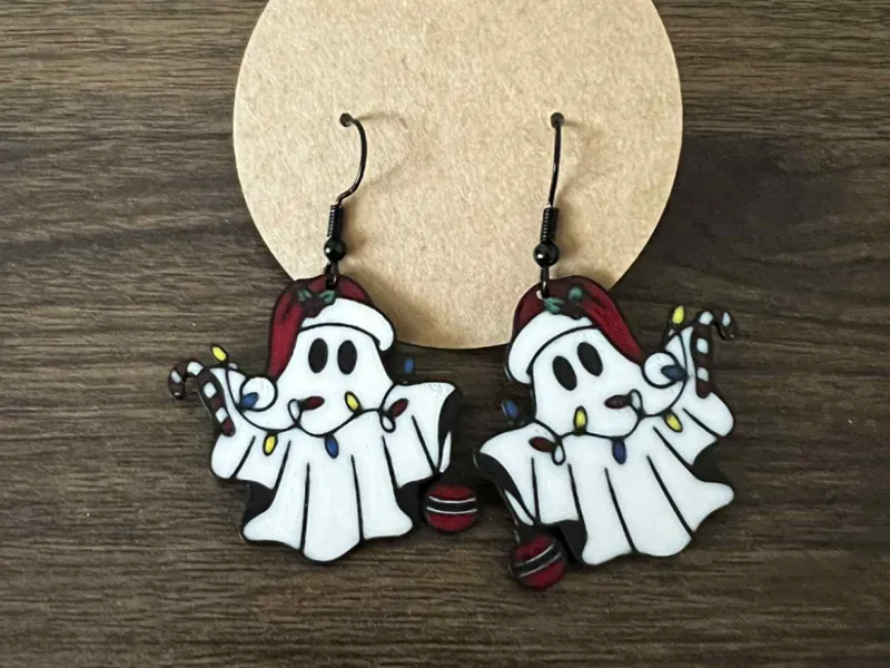 Cute Christmas ghost earrings
