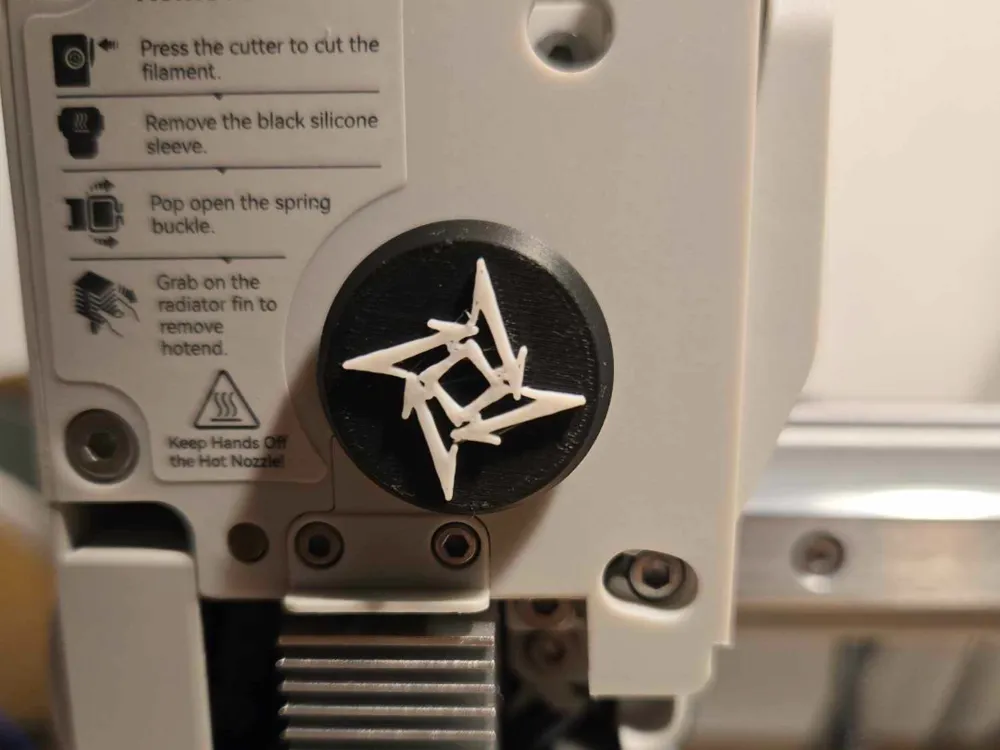 Bambu Lab A1 Metallica ninja star extruder button by BlueWolfStitch ...
